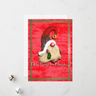 Cartes Pour Fêtes Annuelles I'll Be Gnome for Christmas Flat Holiday Card 