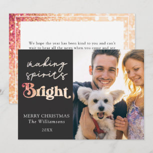 Cartes Pour Fêtes Annuelles Illuminer les esprits Noël Photo personnalisée