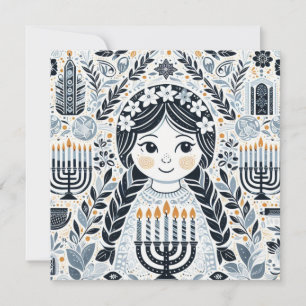 Cartes Pour Fêtes Annuelles Illuminez la nuit : une célébration de Hanoukka
