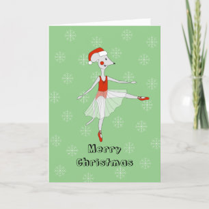Cartes Pour Fêtes Annuelles illusima Ballet Souris Noël Flocons de Neige Vert