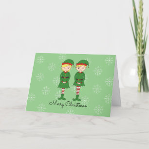 Cartes Pour Fêtes Annuelles illusima Elfes Flocons de Neige de Noël Vert Clair