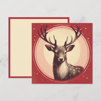 Cartes Pour Fêtes Annuelles Illustration Bohème Contemporaine de Renne de Noël