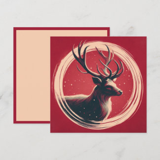 Cartes Pour Fêtes Annuelles Illustration Bohème Contemporaine de Renne de Noël