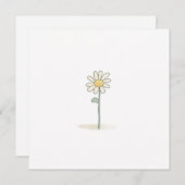 Cartes Pour Fêtes Annuelles Illustration Daisy - Fleur Douce Simple (Devant / Derrière)