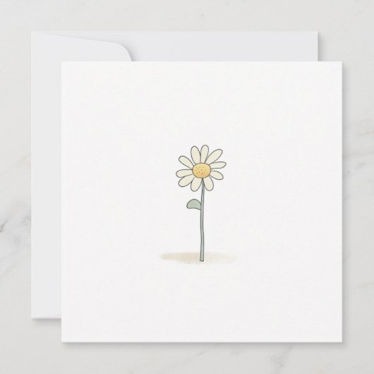 Cartes Pour Fêtes Annuelles Illustration Daisy - Fleur Douce Simple (Devant)