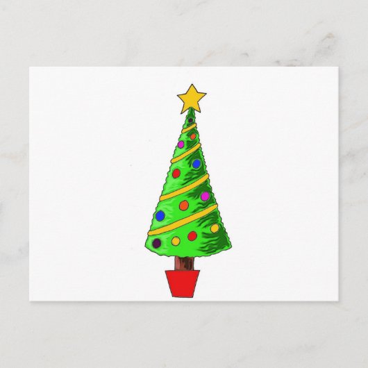 Cartes Pour Fêtes Annuelles Illustration d'arbre de Noël (Devant)