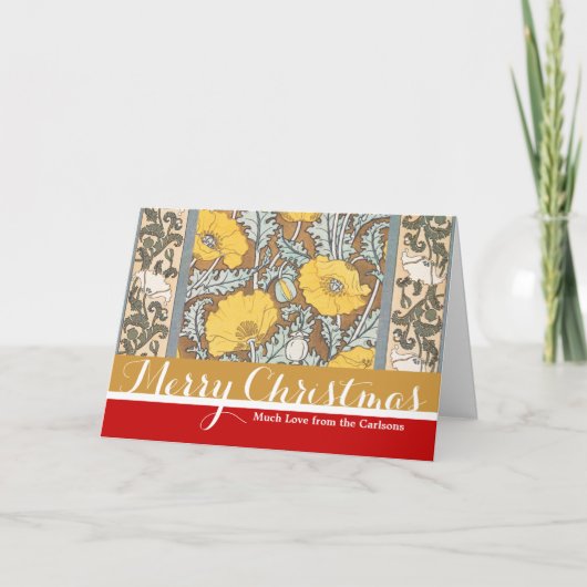 Cartes Pour Fêtes Annuelles illustration d'art pavot fleur jaune (Devant)