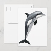 Cartes Pour Fêtes Annuelles Illustration d'art vectoriel dauphin avec noir bla (Devant / Derrière)