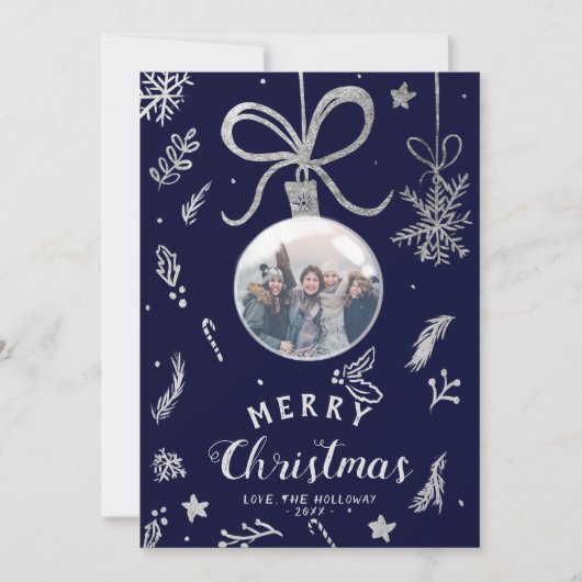 Cartes Pour Fêtes Annuelles Illustration de balle de Noël moderne (Devant)