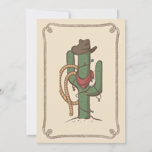 Cartes Pour Fêtes Annuelles Illustration de cactus cowboy (Devant)