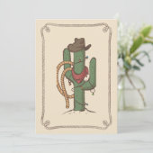 Cartes Pour Fêtes Annuelles Illustration de cactus cowboy (Debout devant)