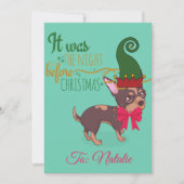 Cartes Pour Fêtes Annuelles Illustration de chiot de Noël rouge et vert (Devant)