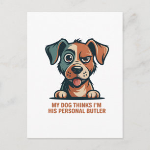Cartes Pour Fêtes Annuelles Illustration de citation drôle de chien majordome