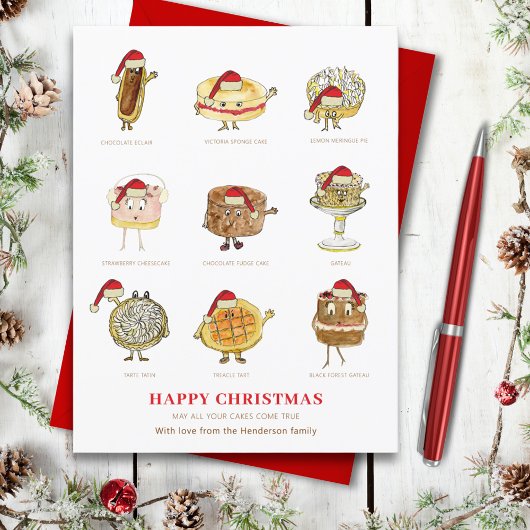 Cartes Pour Fêtes Annuelles Illustration de cuisson au gâteau