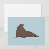Cartes Pour Fêtes Annuelles Illustration de Cute Walrus (Devant / Derrière)
