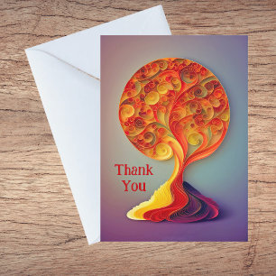 Cartes Pour Fêtes Annuelles Illustration de découpage de papier arbre orange a