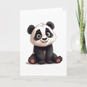 Cartes Pour Fêtes Annuelles Illustration de dessin animé d'ours panda assis