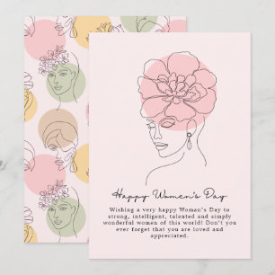 Cartes Pour Fêtes Annuelles Illustration de femme florale bohème, Bonne fête d