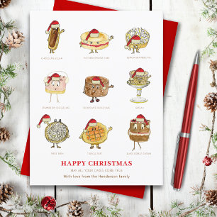 Cartes Pour Fêtes Annuelles Illustration de gâteau mignon de pâtisserie