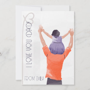 Cartes Pour Fêtes Annuelles Illustration de la couleur de l'eau Papa et fille