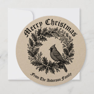 Cartes Pour Fêtes Annuelles Illustration de la couronne de Noël Holly Mistleto