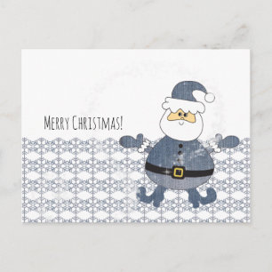 Cartes Pour Fêtes Annuelles Illustration de la mode Cute Denim Père Noël
