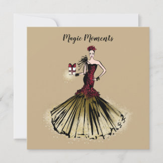 Cartes Pour Fêtes Annuelles Illustration de la mode de Noël avec colis