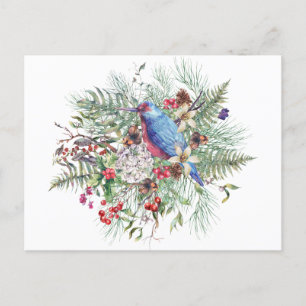 Cartes Pour Fêtes Annuelles Illustration de la nature de Noël avec les oiseaux
