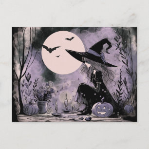 Cartes Pour Fêtes Annuelles Illustration de la sorcière d'Halloween