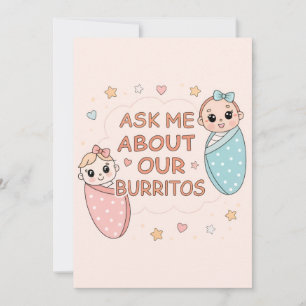 Cartes Pour Fêtes Annuelles Illustration de l'annonce de bébé jumeaux burrito 