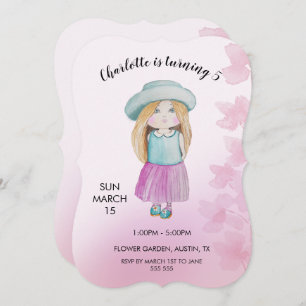 Cartes Pour Fêtes Annuelles Illustration de l'aquarelle de poupée mignonne