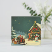 Cartes Pour Fêtes Annuelles Illustration de Noël Vintage (Debout devant)