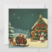 Cartes Pour Fêtes Annuelles Illustration de Noël Vintage (Devant)