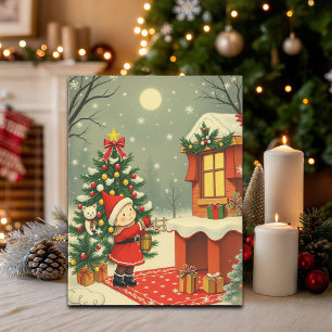Cartes Pour Fêtes Annuelles Illustration de Noël Vintage