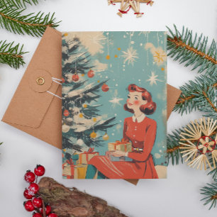 Cartes Pour Fêtes Annuelles Illustration de Noël vintage milieu du siècle rétr