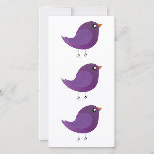 Cartes Pour Fêtes Annuelles Illustration de petit oiseau violet mignon