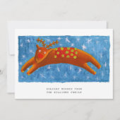 Cartes Pour Fêtes Annuelles Illustration de Photo de Renne Mignon de Noël (Devant)