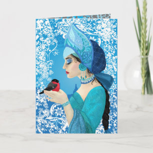 Cartes Pour Fêtes Annuelles Illustration de style russe Snegurochka. Snowmaide