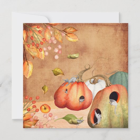 Cartes Pour Fêtes Annuelles Illustration de thanksgiving de souris de souris (Devant)