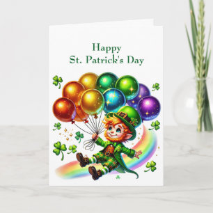 Cartes Pour Fêtes Annuelles Illustration des ballons verts irlandais Leprechau