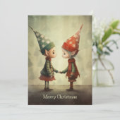 Cartes Pour Fêtes Annuelles Illustration des elfes mignons (Debout devant)