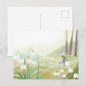 Cartes Pour Fêtes Annuelles Illustration des flocons de neige de printemps de  (Devant / Derrière)