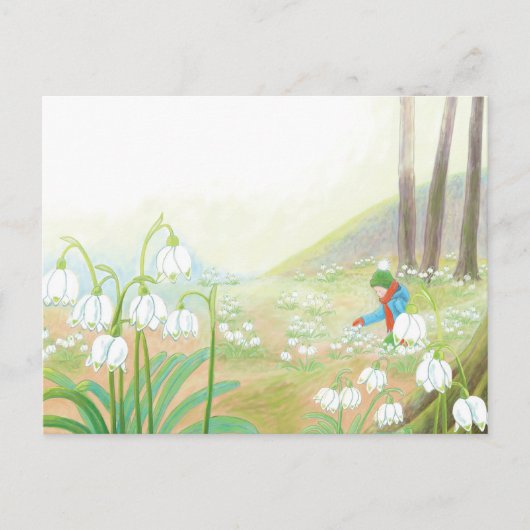 Cartes Pour Fêtes Annuelles Illustration des flocons de neige de printemps de  (Devant)