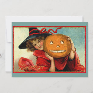 Cartes Pour Fêtes Annuelles Illustration drôle Vintage d'Halloween