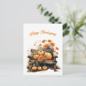 Cartes Pour Fêtes Annuelles Illustration du banc rustique Citrouille de Thanks (Debout devant)