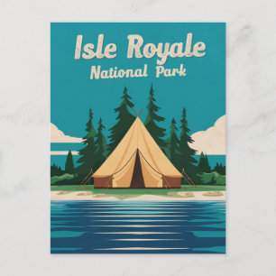 Cartes Pour Fêtes Annuelles Illustration du camping du parc national de l'Isle