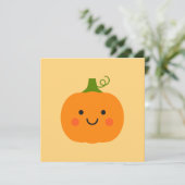 Cartes Pour Fêtes Annuelles Illustration du citrouille souriant mignon (Debout devant)