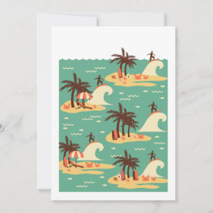 Cartes Pour Fêtes Annuelles Illustration du dessin animé du surf II