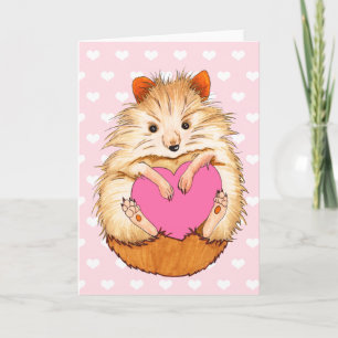 Cartes Pour Fêtes Annuelles Illustration du mignon hamster Les Coeurs de Valen