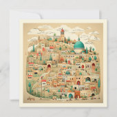 Cartes Pour Fêtes Annuelles Illustration du paysage urbain palestinien (Devant)